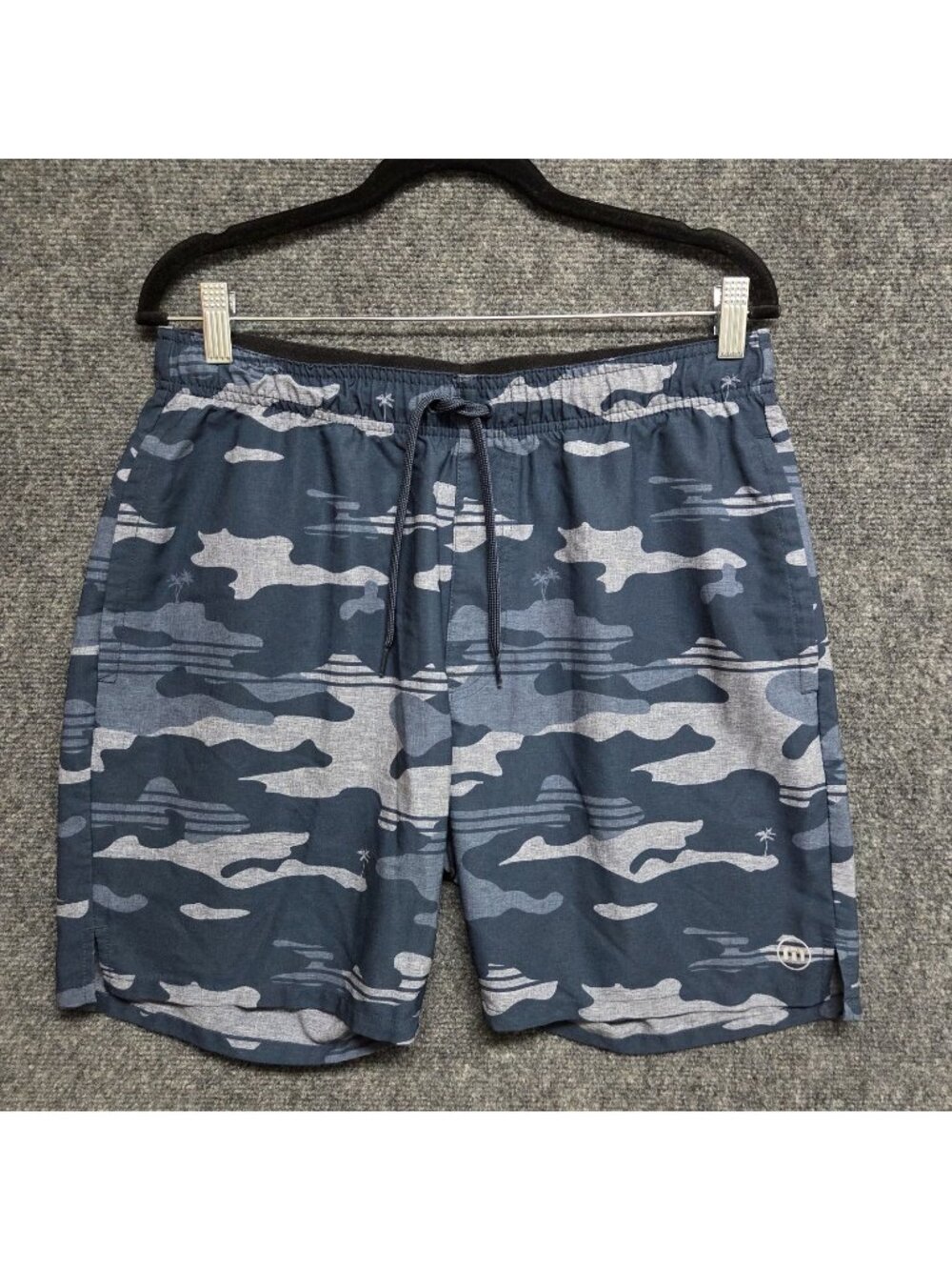 Travis Mathew Leader Board Shorts Mens Large Blue Camo Performance Stretch Golf